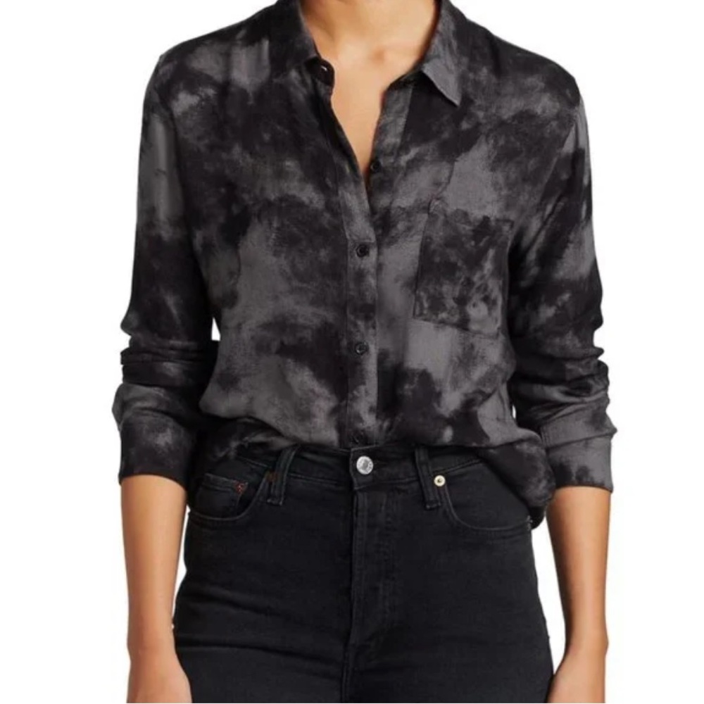 Rails Black and Gray Button-Down Shirt
